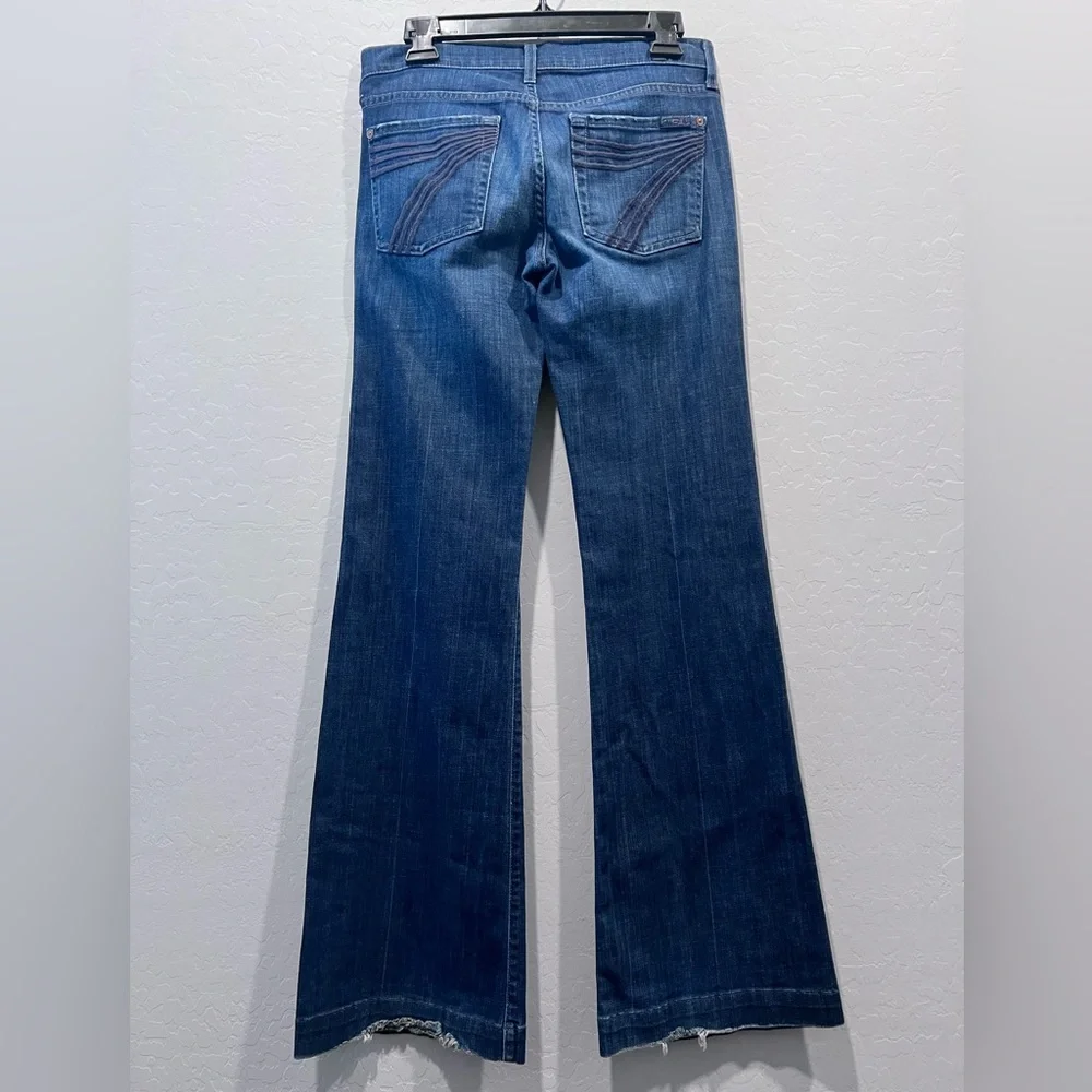 7 for All Mankind DOJO Jeans Women’s Size 27 Dark Wash Flare Leg U115B380S - Picture 3 of 9